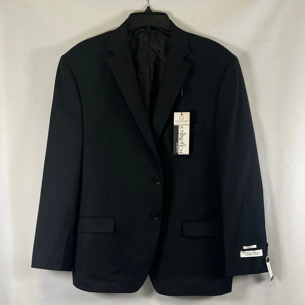 Michael Strahan Black Classic Fit Stretch Blazer 46S NWT